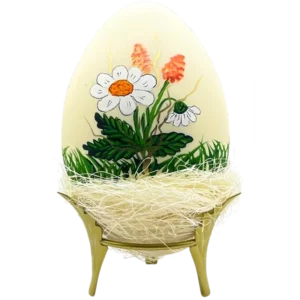 Kremowe jajko ze stokrotką