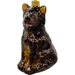 Bombka szklana Piesek z brązowym futerkiem