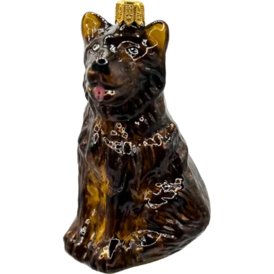 Bombka szklana Piesek z brązowym futerkiem