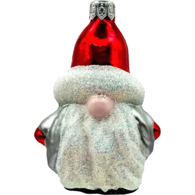 Bombka szklana Gnom z czerwoną czapą