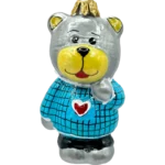 Bombka szklana Uroczy miś w niebieskim sweterku