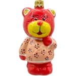 Bombka szklana Uroczy miś w różowym sweterku