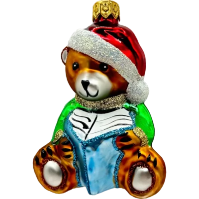 Bombka szklana Miś z książką