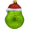 Szklana Bombka Choinkowa Figurka Zielony stwór Grinch w czapce Mikołaja tył