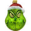Szklana Bombka Choinkowa Figurka Zielony stwór Grinch w czapce Mikołaja
