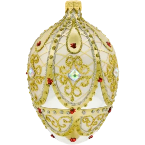 Szklana Bombka Choinkowa Figurka Ekskluzywne jajo Faberge z kamieniami: złote