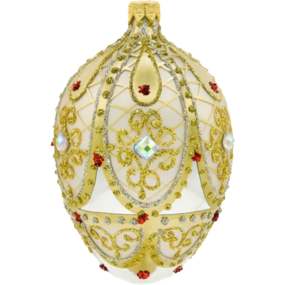 Szklana Bombka Choinkowa Figurka Ekskluzywne jajo Faberge z kamieniami: złote