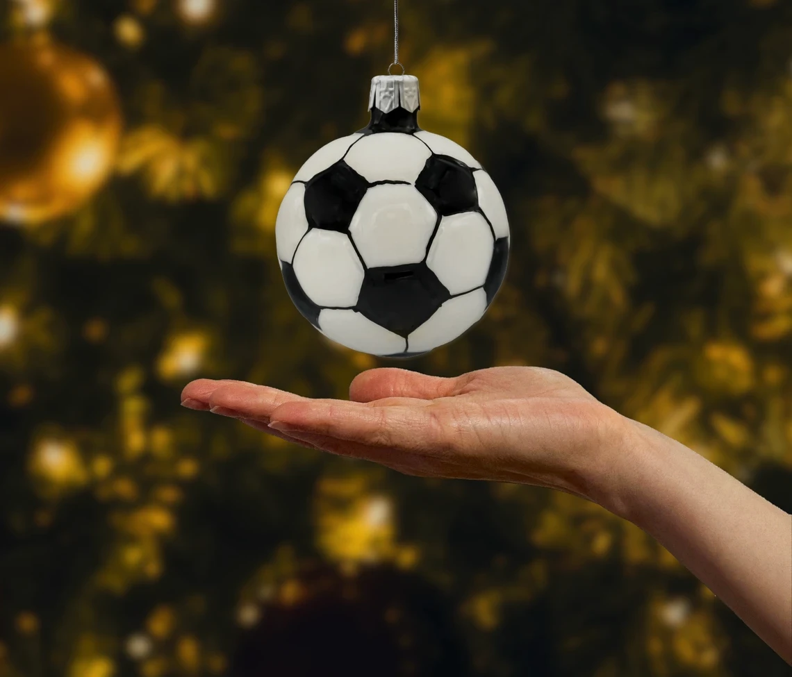 Bombka szklana okrągła Klasyczna piłka nożna realny wymiar