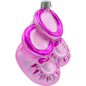 Bombka szklana Syn Bombkarza Buciki dziecięce: różowe bok