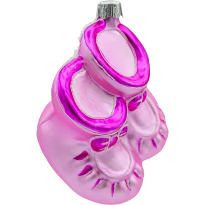 Bombka szklana Syn Bombkarza Buciki dziecięce: różowe bok