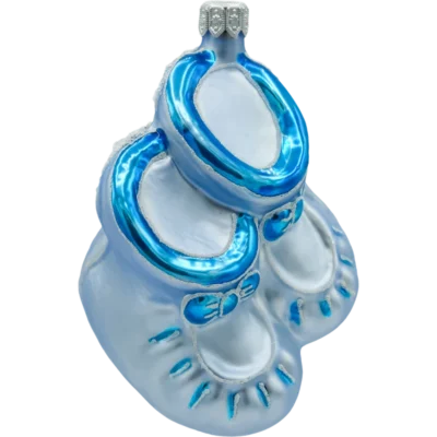 Bombka szklana Syn Bombkarza Buciki dziecięce: niebieskie bok