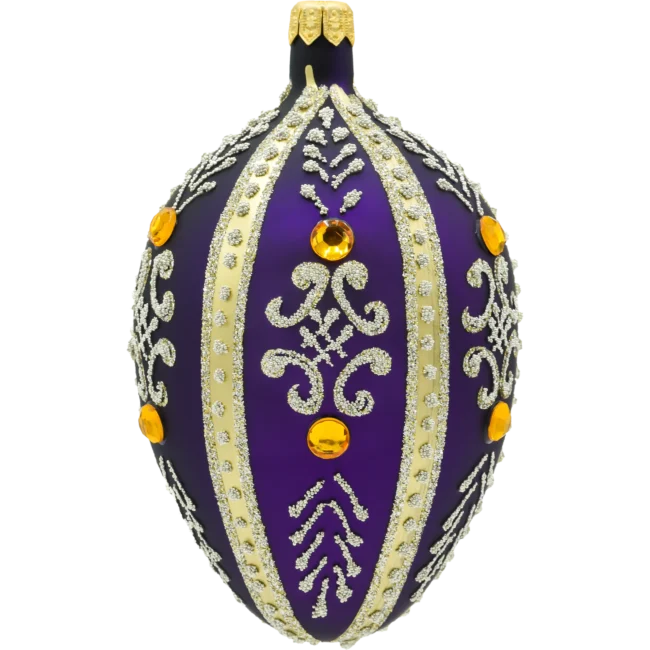 Szklana Bombka Choinkowa Figurka Ekskluzywne jajo Faberge z kamieniami: purpurowe