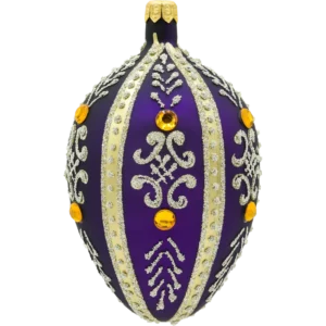 Szklana Bombka Choinkowa Figurka Ekskluzywne jajo Faberge z kamieniami: purpurowe