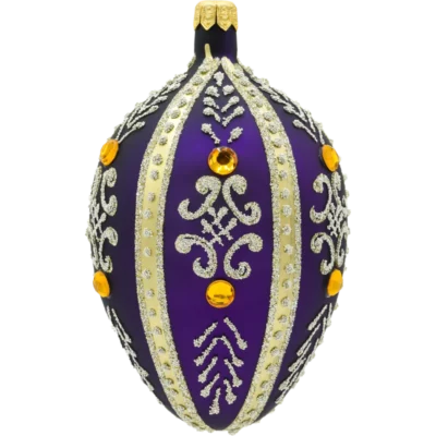 Szklana Bombka Choinkowa Figurka Ekskluzywne jajo Faberge z kamieniami: purpurowe
