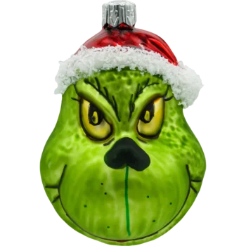 Zielony stwór Grinch w czapce Mikołaja