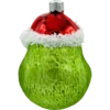 Bombka szklana Syn Bombkarza Zielony stwór Grinch w czapce Mikołaja tył