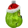 Bombka szklana Syn Bombkarza Zielony stwór Grinch w czapce Mikołaja profil