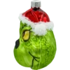 Bombka szklana Syn Bombkarza Zielony stwór Grinch w czapce Mikołaja profil