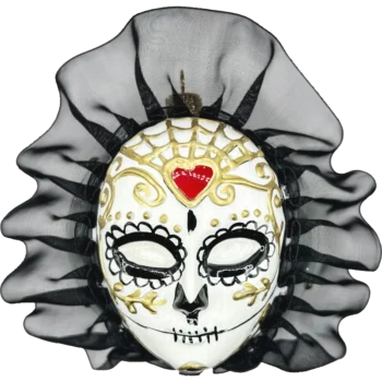 Szklana maska karnawałowa: Dia de los Muertos