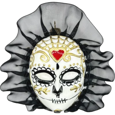 Ozdoba szklana Maska karnawałowa w stylu Dia de los Muertos