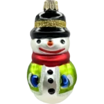 Bombka szklana Uśmiechnięty bałwanek w szaliku - kolorowy