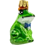 Bombka szklana Żaba z koroną i muszką