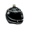 Bombka szklana Kask wyścigowy z czaszką - czarny