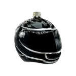 Bombka szklana Kask wyścigowy z czaszką - czarny