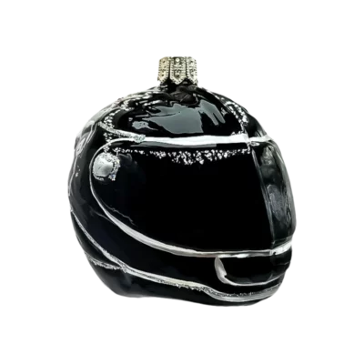 Bombka szklana Kask wyścigowy z czaszką - czarny