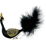 Bombka szklana Królewski paw z ogonem - czarny