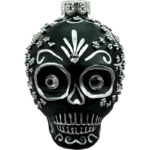 Bombka szklana Czaszka w stylu Sugar Skull - srebrna