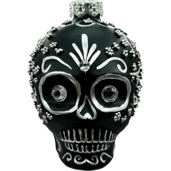 Czaszka w stylu Sugar Skull: srebrna
