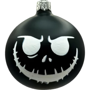 Bombka szklana Z uśmiechem czaszki - czarna