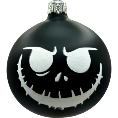 Bombka szklana Z uśmiechem czaszki - czarna