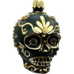 Bombka szklana Czaszka w stylu Sugar Skull - złota