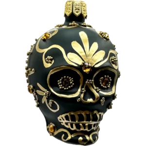 Bombka szklana Czaszka w stylu Sugar Skull - złota