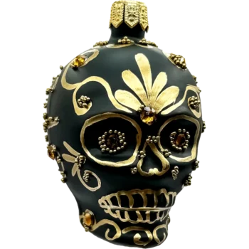 Czaszka w stylu Sugar Skull: złota
