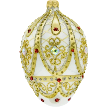 Ekskluzywne jajo Faberge z kamieniami: białe