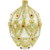 Szklana Bombka Choinkowa Figurka Ekskluzywne jajo Faberge z kamieniami: białe bok