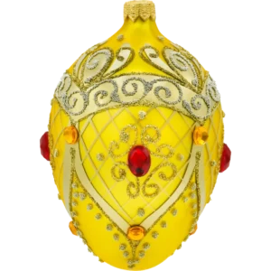 Szklana Bombka Choinkowa Figurka Ekskluzywne jajo Faberge z rubinem: żółte