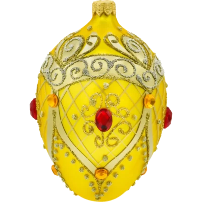 Szklana Bombka Choinkowa Figurka Ekskluzywne jajo Faberge z rubinem: żółte