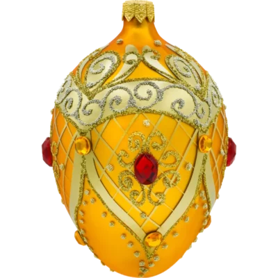 Szklana Bombka Choinkowa Figurka Ekskluzywne jajo Fabrge z rubinem: bursztynowe