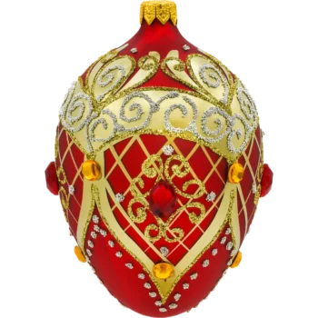 Ekskluzywne jajo Faberge z kryształami: czerwone
