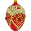 Szklana Bombka Choinkowa Figurka Ekskluzywne jajo Faberge z kryształami: czerwone bok