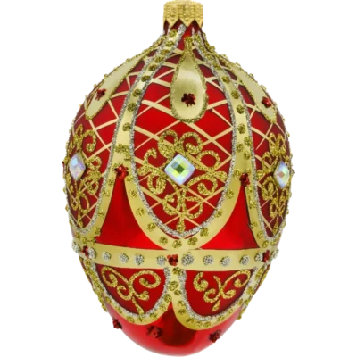 Szklana Bombka Choinkowa Figurka Ekskluzywne jajo Faberge: czerwone