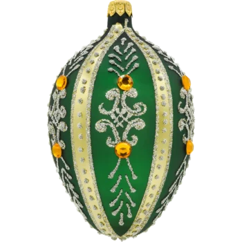 Ekskluzywne jajo Faberge z kryształami: zielone