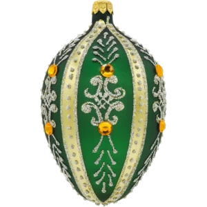 Szklana Bombka Choinkowa Figurka Ekskluzywne jajo Faberge z kryształami: zielone