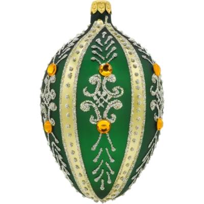 Szklana Bombka Choinkowa Figurka Ekskluzywne jajo Faberge z kryształami: zielone