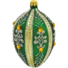 Szklana Bombka Choinkowa Figurka Ekskluzywne jajo Faberge z kryształami: zielone bok