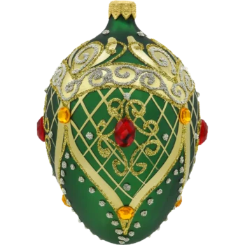 Ekskluzywne jajo Faberge z rubinem: zielone